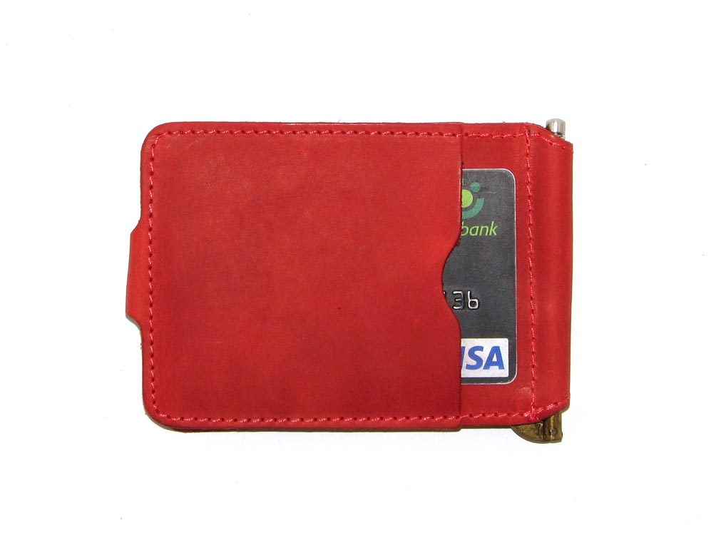 Шкіряний Затиск для Грошей DNK Leather Затиск-H червоний Шкіряний Затиск для Грошей DNK Leather Затиск-H червоний